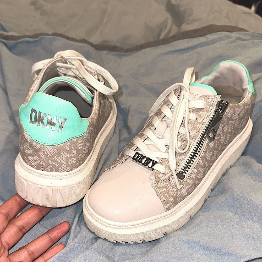 🩵y2k✨Chunky sneakers Tiffany blue teal sneakers monogram y2k logo platforms